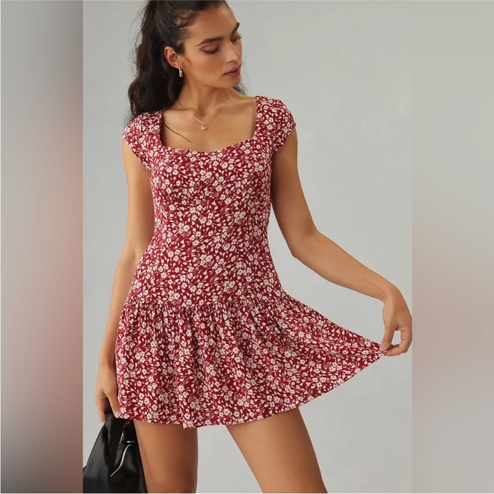 Reformation Red Floral Mini Dress
